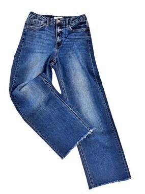 Flying Monkey Jeans Raw Hem Wide Leg Blue Jeans Size 28 (28 Inseam)